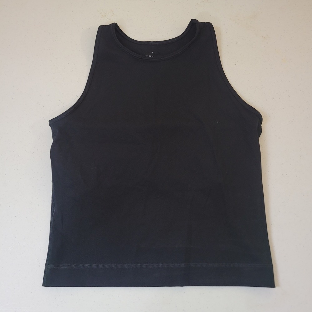 Everlane S Perform Tank Womens Black High Neck Activewear Sleeveless Top